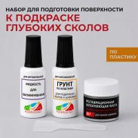 Набор для подготовки к подкраске глубоких сколов, для пластиковых деталей (пластик)