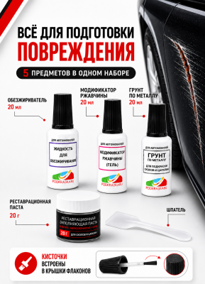Набор для подготовки к подкраске и ремонту глубоких сколов (металл)