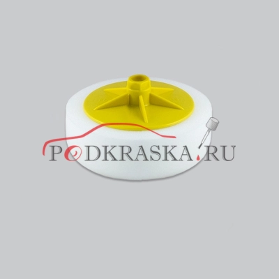 Полировальный круг BlackFox Твердый. С резьбой М14, поролоновый, 150х50 мм, Белый.